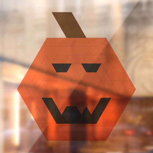 Gap-Toothed Jack-o-Lantern Trapezoid Tile Window Cling (Sheet 2)