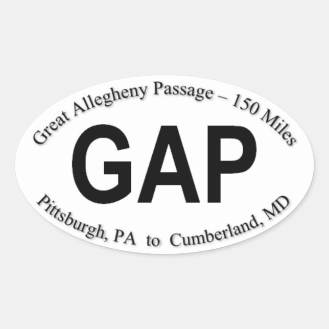 GAP Trail Sticker - Sheet of 4 stickers (Front)