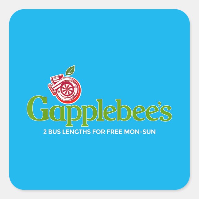 Gapplebee's Drag Racing American Muscle Turbo Boss Square Sticker (Front)