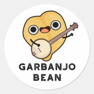 Gar-banjo Bean Funny Garbanzo Banjo Pun  Classic Round Sticker