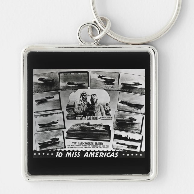 Gar Wood and Ten Miss America Race Boats Keychain (Front)
