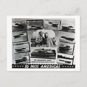 Gar Wood and Ten Miss America Race Boats Postcard
