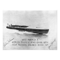 Gar Wood Racing Miss America X "Autographed"
