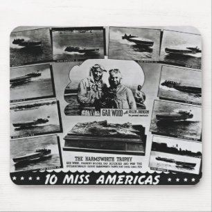 Gar Wood Vintage Speedboat Racing Miss Americas Mouse Pad