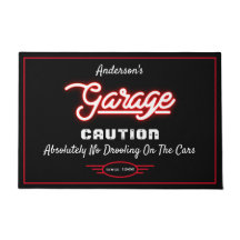 Garage Any Name Funny Saying Cars Red Black
