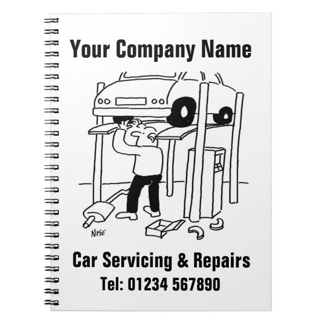 Garage Car Servicing & Vehicle Repairs Notebook (Front)