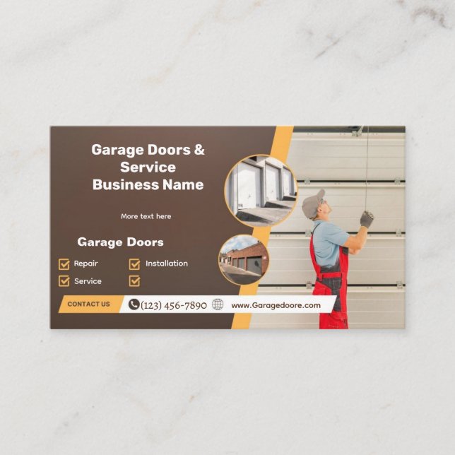 Garage Door Sales And Service Business Card (Front)