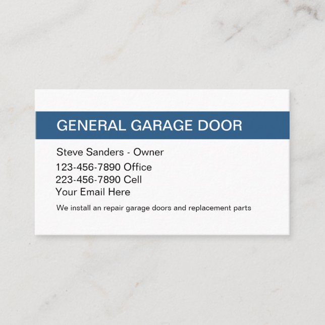 Garage Door Service Business Card (Front)