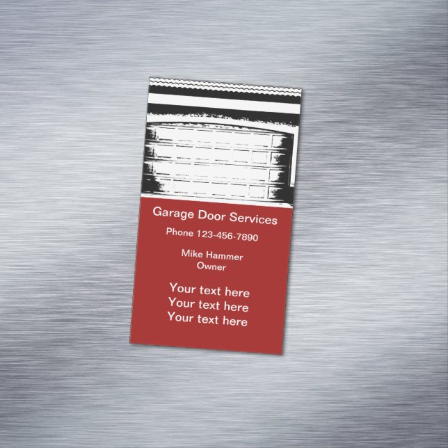 Garage Door Services Magnetic Business Card (In Situ)