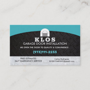 Garage Door Slogans Business Card