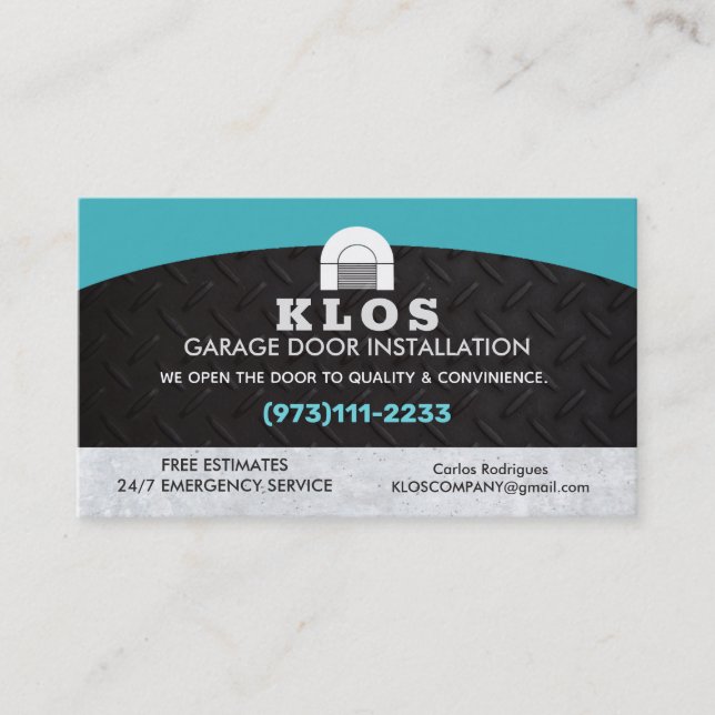 Garage Door Slogans Business Card (Front)