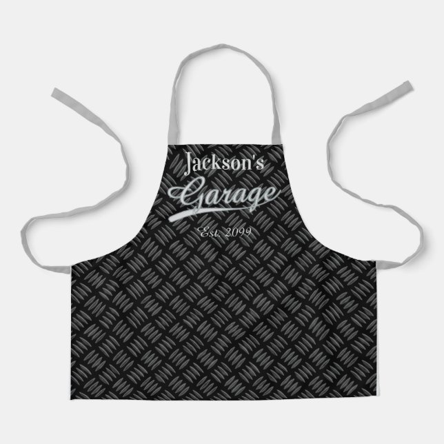 Garage gris classique Tabliers pour enfants et adu (Recto)