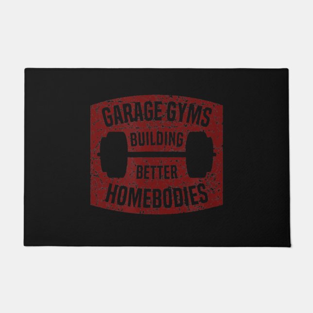 Garage Gyms Building Better Homebodies Barbell Gym Doormat (Front)