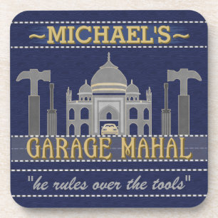 Garage Mahal Funny Man Cave   Custom Name Coaster
