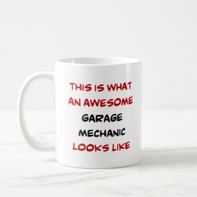 garage mechanic, awesome coffee mug (Left)