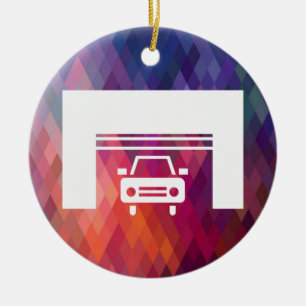 Garage Parkings Icon Ceramic Ornament