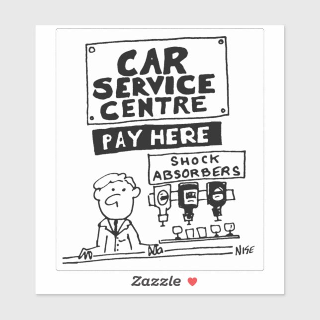 Garage Payment Desk has Shock Absorbers Cartoon. (Sheet)