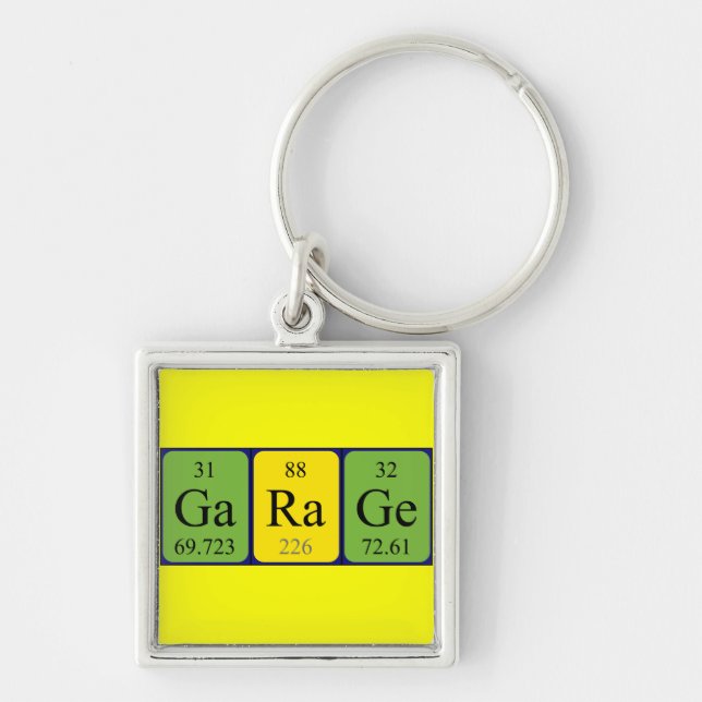 Garage periodic table keyring (Front)
