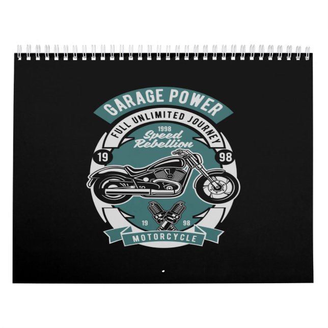 garage power motorcycle calendar (Cover)