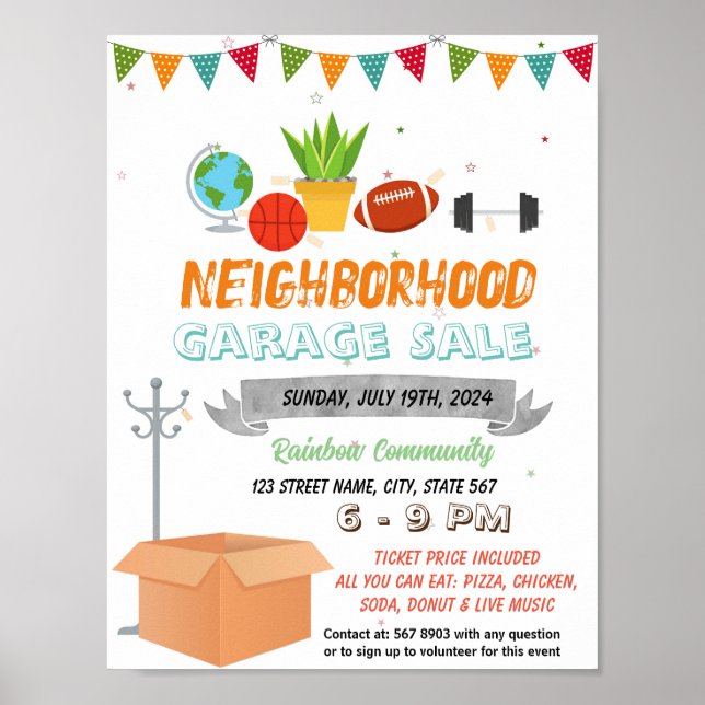 Garage Sale event template Poster (Front)