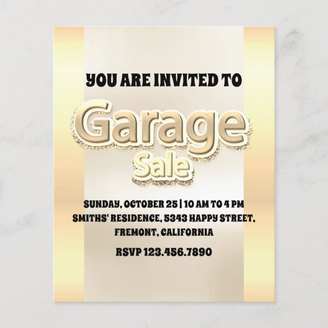 Garage Sale Faux Gold Selling Glitter Flyer (Front)
