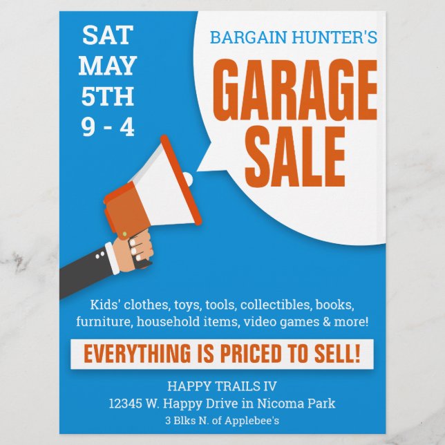Garage Sale Flyer - Bargain Hunters (Front)