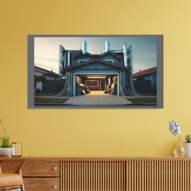 Garage Tech Upgrade canvas print (Insitu(LivingRoom))