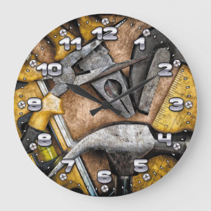 Garage Tools Man Cave Wall Clock
