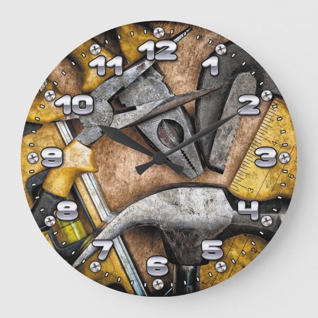 Garage Tools Man Cave Wall Clock (Front)