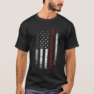 Garage Vintage American Flag Mechanical Engineer A T-Shirt