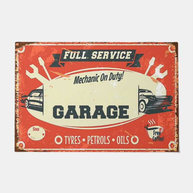 Garage Welcome Mats,Doormat Garage, Custom Garage Doormat (Front)