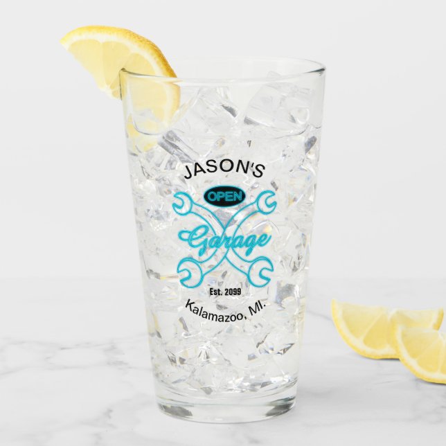  Garage Wrenches Drinkware Glass Tumbler Soda Tea (Front Ice)