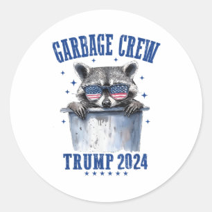Garbage Crew Trump 2024 President 47 Trump 2024 Me Classic Round Sticker