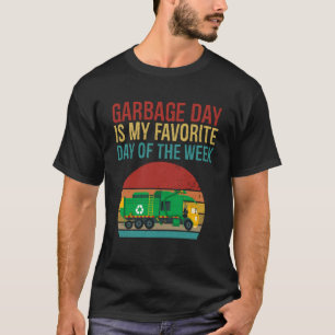 Garbage Day Is Favourite Day Truck Trash Kids Boys T-Shirt