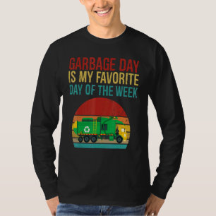 Garbage Day Is Favourite Day Truck Trash Kids Boys T-Shirt