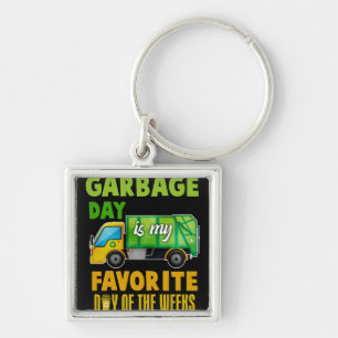 Garbage Day Is Favourite Trash Kids Boys Toddlers Keychain