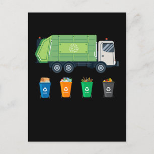 Garbage Day Waste separation Garbage Truck Postcard