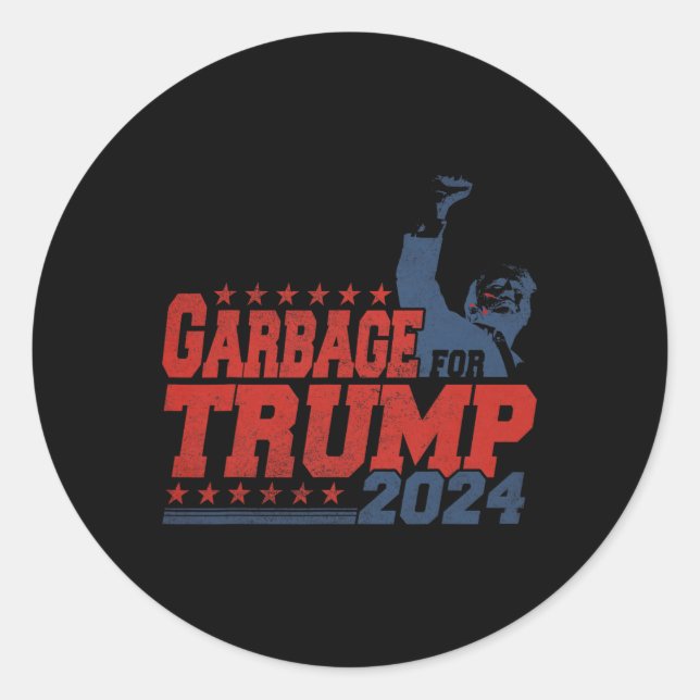 Garbage For Trump 2024  Classic Round Sticker (Front)