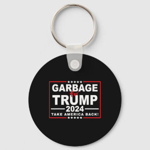 Garbage For Trump 2024 Funny Trump Supporter 2  Keychain