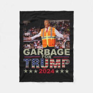 Garbage For Trump 2024 Tees - Trump Supporter Desi Fleece Blanket