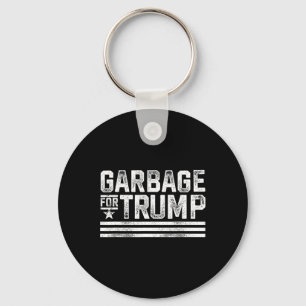 Garbage For Trump 2024 Trash Trump Vintage Garbage Keychain