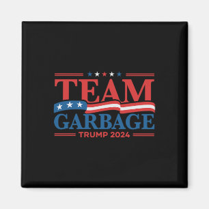 Garbage For Trump 2024 Usa Flag Vintage  Magnet