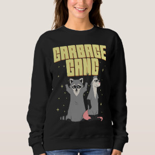 Garbage Gang Animals Raccoon and Opossum Trash Pan Sweatshirt