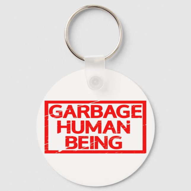 Garbage Human Being Stamp Keychain (Front)