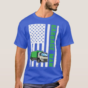 Garbage Man US Flag Garbage Truck  T-Shirt