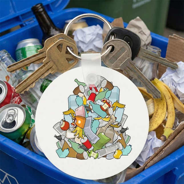 Garbage Pile Messy Trash Recycling Junk Keychain (Creator Uploaded)