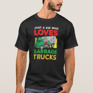 Garbage Smiling Truck Boy Love Recycling Day Dustc T-Shirt