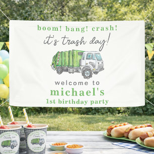 Garbage Trash Truck 1st Birthday Welcome Banner