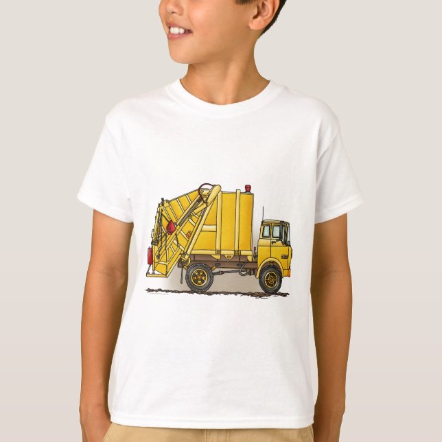 Garbage Truck 2 Construction Kids T-Shirt (Front)