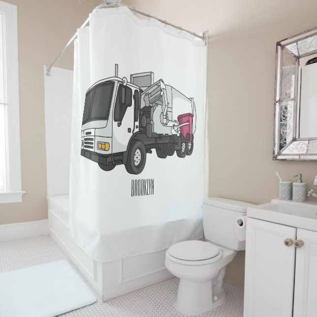 Garbage truck cartoon illustration (In Situ)